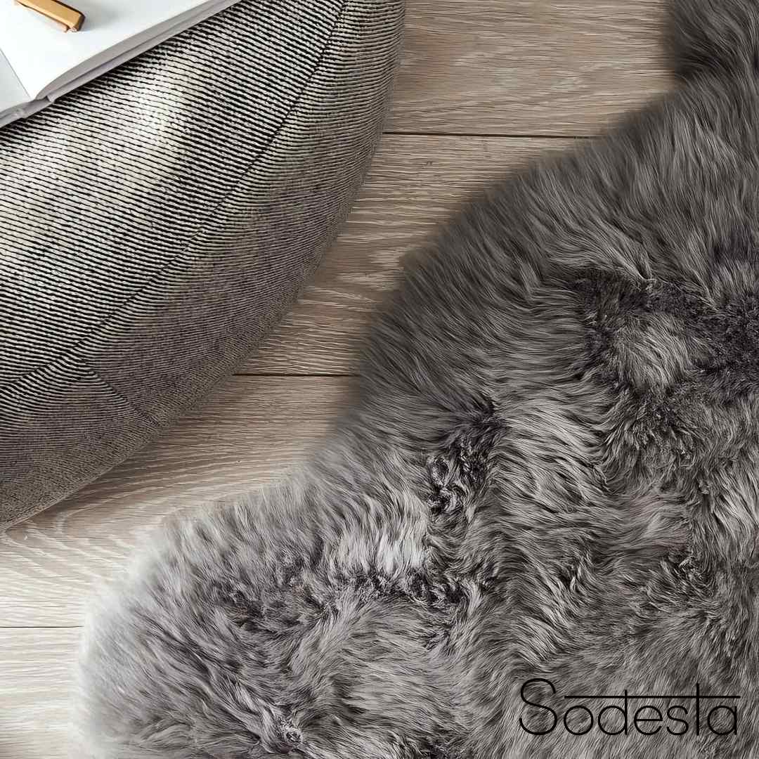 Original Woven Natural Sheepskin Rug, Real Sheepskin Runner Rug Pad, Natural Sheepskin selling Carpet Floor Decorating, Grey Sheepskin Fur Area Rug