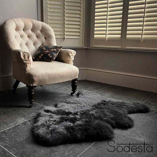 Grey Real Sheepskin Rug