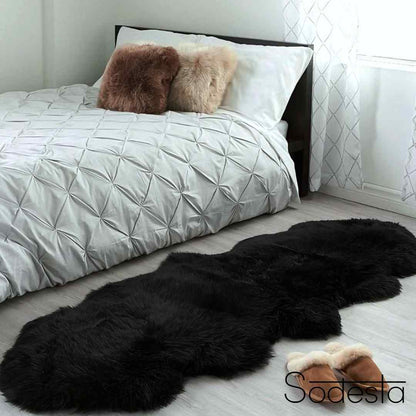 Black Real Sheepskin Rug