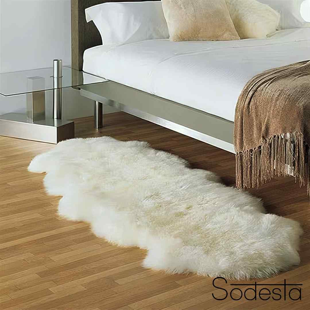 Natural White Real Sheepskin Rug