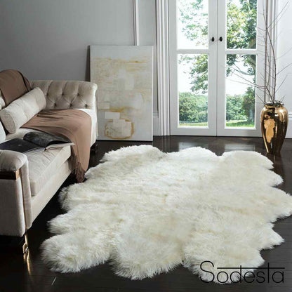 Natural White Real Sheepskin Rug