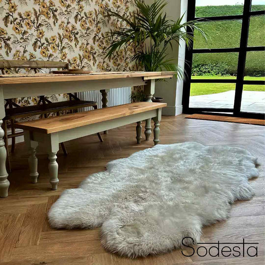 Natural White Real Sheepskin Rug