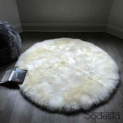 Natural White Real Sheepskin Area Rug