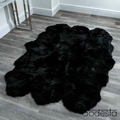 Black Real Sheepskin Rug