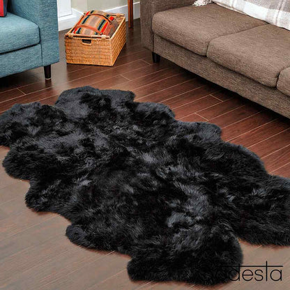 Black Real Sheepskin Rug